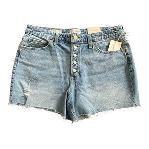 Universal Thread Vintage Denim Jean Shorts NWT Size 12 Button Fly Raw Hem